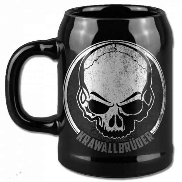 KrawallBrüder - Skull 24, Bierkrug, schwarz, 0,5l