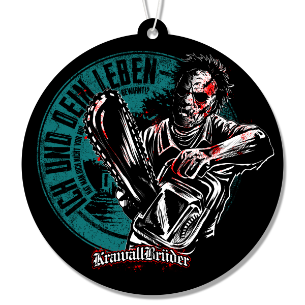 KrawallBrüder - Leatherface türkis, lim. 100 Lufterfrischer / Duft-Aufhänger AKTION