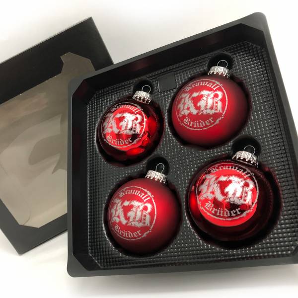 KrawallBrüder - Logo, Weihnachtskugeln im Set lim. 111 rot