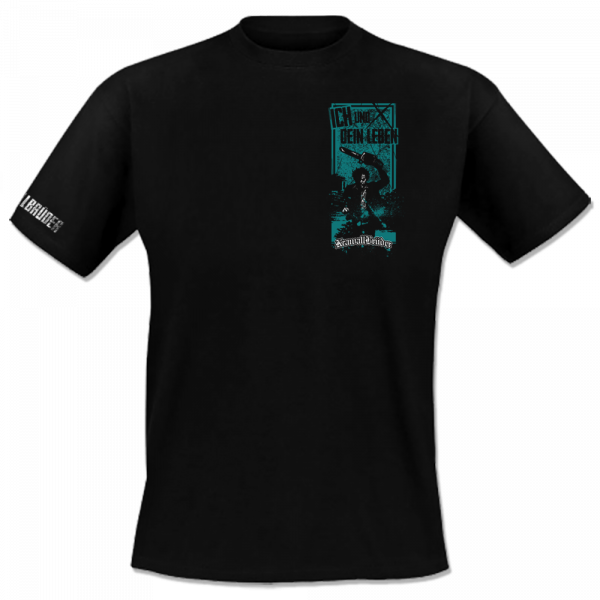 KrawallBrüder - Leatherface türkis, T-Shirt schwarz AKTION