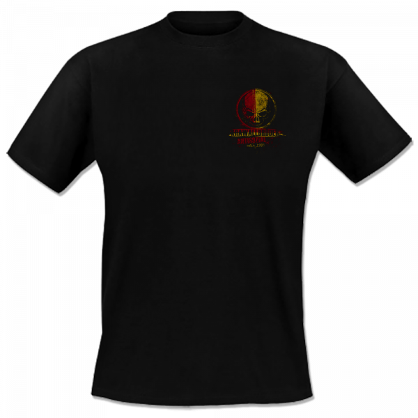 KrawallBrüder - Skull / Rot / Gold , T-Shirt schwarz