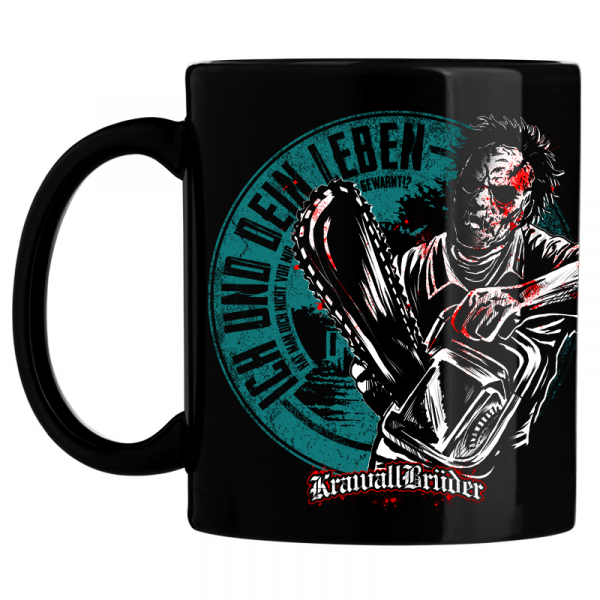 KrawallBrüder - Leatherface türkis, Kaffeetasse lim. 100 schwarz AKTION