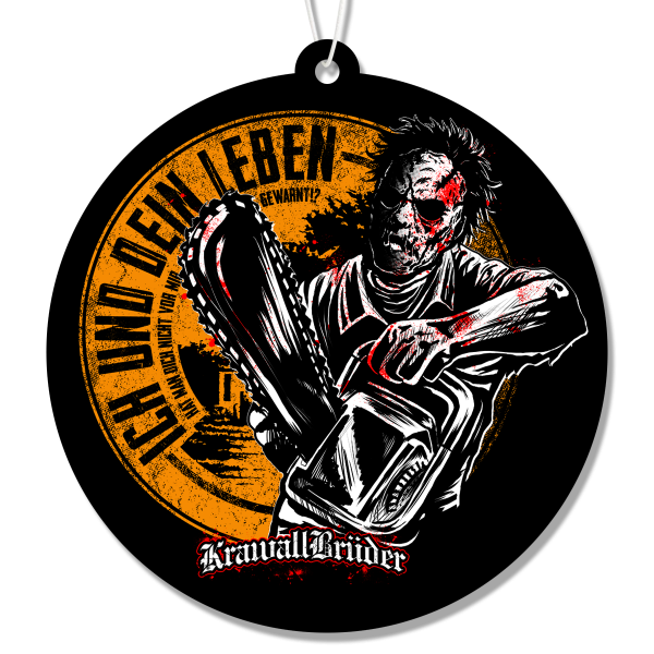 KrawallBrüder - Leatherface orange, lim. 100 Lufterfrischer / Duft-Aufhänger AKTION