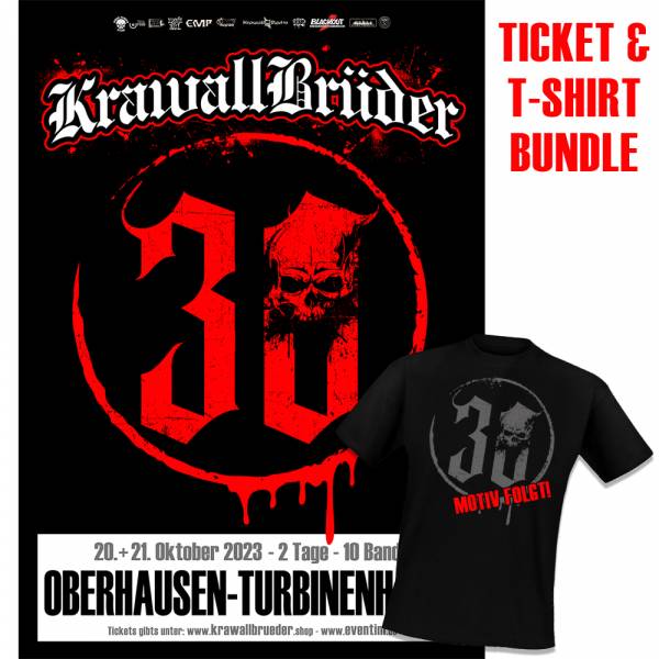 20.+ 21.10.23 KrawallBrüder - 30 Jahre Jubiläumsshow OBERHAUSEN T-Shirt Bundle