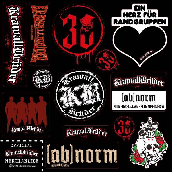 KrawallBrüder - 30 Jahre, Stickerset 30cm x 30cm Bogen