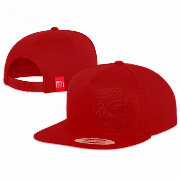 KrawallBrüder - Logo rund, Flexfit Cap Snapback / Flat Panel rot