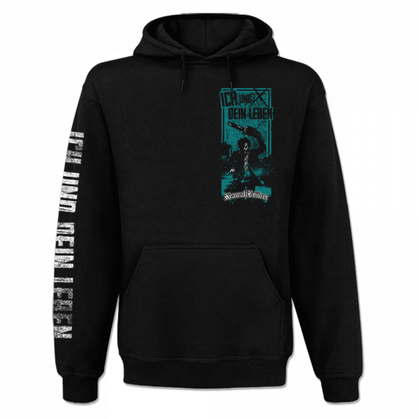 KrawallBrüder - Leatherface türkis, Kapuzenpullover schwarz AKTION